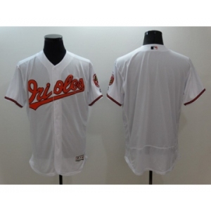 Men Baltimore Orioles Blank Majestic White Flexbase Authentic Collection Player Jersey