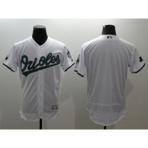 Men Baltimore Orioles Blank Majestic White Green Flexbase Authentic Collection Jersey