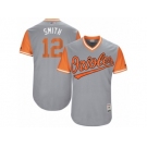 Men's 2017 Little League World Series Orioles #12 Seth Smith Smith Gray Jersey