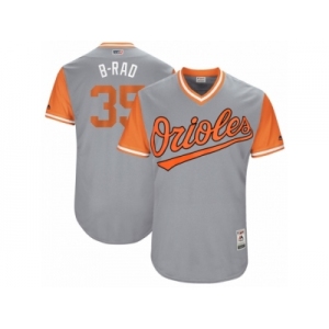 Men's 2017 Little League World Series Orioles Brad Brach #35 B-Rad Gray Jersey