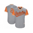 Men's 2017 Little League World Series Orioles J.J. Hardy #2 J.J. Gray Jersey