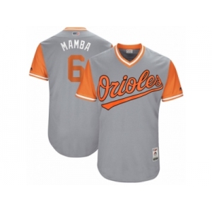 Men's 2017 Little League World Series Orioles Jonathan Schoop #6 Mamba Gray Jersey
