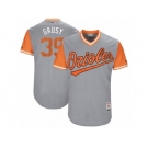 Men's 2017 Little League World Series Orioles Kevin Gausman #39 Gausy Gray Jersey