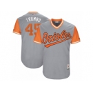 Men's 2017 Little League World Series Orioles Mark #45 Trumbo Trumbo Gray Jersey