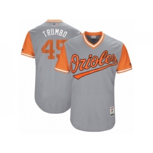 Men's 2017 Little League World Series Orioles Mark #45 Trumbo Trumbo Gray Jersey