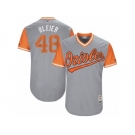 Men's 2017 Little League World Series Orioles Richard Bleier #48 Bleier Gray Jersey