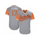 Men's 2017 Little League World Series Orioles Ruben Tejada #17 Tejada Gray Jersey