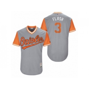 Men's 2017 Little League World Series Orioles Ryan Flaherty #3 Flash Gray Jersey
