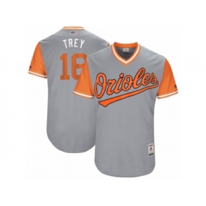 Men's 2017 Little League World Series Orioles Trey Mancini #16 Trey Gray Jersey