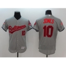 Men's Baltimore Orioles #10 Adam Jones Majestic Gray Fashion Stars & Stripes Flex Base Player Jersey