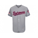 Men's Baltimore Orioles Blank Grey Stitched 2016 Fashion Stars & Stripes Flex Base Baseball Jersey