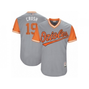 Men's Baltimore Orioles Chris Davis #19 Crush Majestic Gray 2017 Players Weekend Authentic Jersey