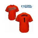 Men's Majestic Baltimore Orioles #1 Everth Cabrera Authentic Orange Alternate Cool Base MLB Jersey