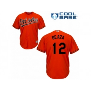 Men's Majestic Baltimore Orioles #12 Alejandro De Aza Replica Orange Alternate Cool Base MLB Jersey