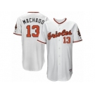 Men's Majestic Baltimore Orioles #13 Manny Machado Replica White 1966 Turn Back The Clock MLB Jersey