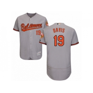 Men's Majestic Baltimore Orioles #19 Chris Davis Grey Flexbase Authentic Collection MLB Jersey