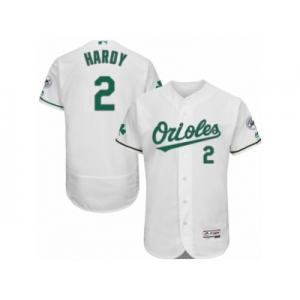 Men's Majestic Baltimore Orioles #2 J.J. Hardy White Celtic Flexbase Authentic Collection MLB Jersey