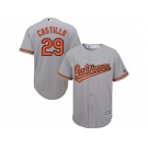Men's Majestic Baltimore Orioles #29 Welington Castillo Replica Grey Road Cool Base MLB Jersey