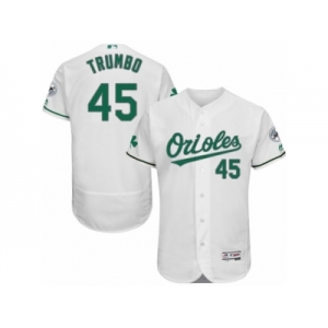 Men's Majestic Baltimore Orioles #45 Mark Trumbo White Celtic Flexbase Authentic Collection MLB Jersey