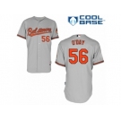 Men's Majestic Baltimore Orioles #56 Darren O'Day Authentic Grey Road Cool Base MLB Jersey