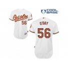 Men's Majestic Baltimore Orioles #56 Darren O'Day Authentic White Home Cool Base MLB Jersey