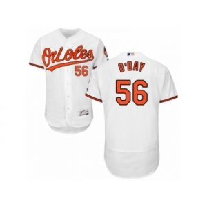 Men's Majestic Baltimore Orioles #56 Darren O'Day White Flexbase Authentic Collection MLB Jersey