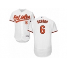 Men's Majestic Baltimore Orioles #6 Jonathan Schoop White Flexbase Authentic Collection MLB Jersey