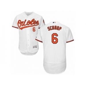 Men's Majestic Baltimore Orioles #6 Jonathan Schoop White Flexbase Authentic Collection MLB Jersey