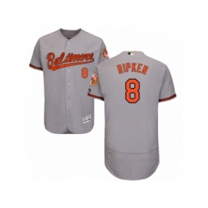 Men's Majestic Baltimore Orioles #8 Cal Ripken Grey Flexbase Authentic Collection MLB Jersey