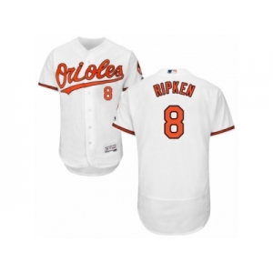 Men's Majestic Baltimore Orioles #8 Cal Ripken White Flexbase Authentic Collection MLB Jersey
