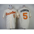 Mitchell And Ness 1989 Baltimore Orioles #5 Brooks Robinson Cream Throwback Stitched MLB Jersey