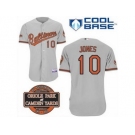 mlb jerseys baltimore orioles #10 jones grey cool base[20th anniversary patch]