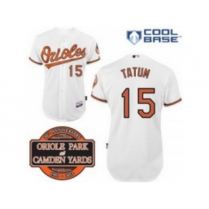 mlb jerseys baltimore orioles #15 tatum white cool base[20th anniversary patch]