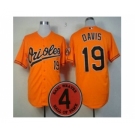 mlb jerseys baltimore orioles #19 davis orange[4 hall of fame patch]