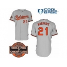 mlb jerseys baltimore orioles #21 markakis grey cool base[20th anniversary patch]