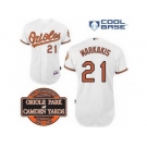 mlb jerseys baltimore orioles #21 markakis white cool base[20th anniversary patch]