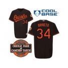 mlb jerseys baltimore orioles #34 arrieta black cool base[20th anniversary patch]