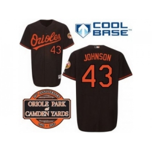 mlb jerseys baltimore orioles #43 johnson black cool base[20th anniversary patch]