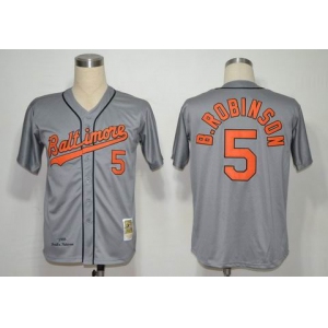 mlb jerseys baltimore orioles #5 b.robinson grey m&n