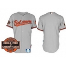 mlb jerseys baltimore orioles blank grey cool base[20th anniversary patch]