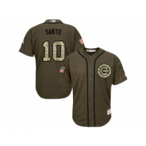 Chicago Cubs #10 Ron Santo Green Salute to Service Stitched Baseball Jersey