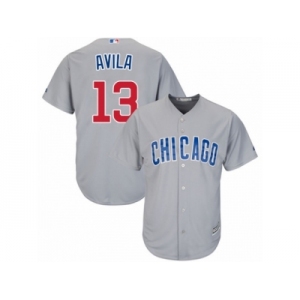 Chicago Cubs #13 Alex Avila Replica Grey Road Cool Base MLB Jersey