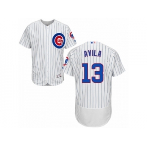 Chicago Cubs #13 Alex Avila White Home Flexbase Authentic Collection MLB Jersey