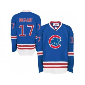 Chicago Cubs #17 Kris Bryant Blue Long Sleeve Stitched MLB Jersey