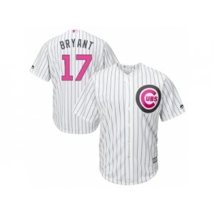 Chicago Cubs #17 Kris Bryant White Home 2016 Mother's Day Cool Base Jersey