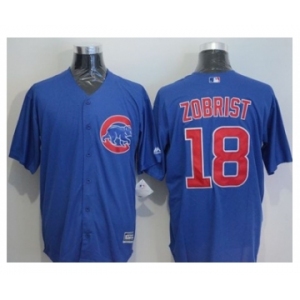 Chicago Cubs #18 Ben Zobrist Blue New Cool Base Stitched Baseball Jersey