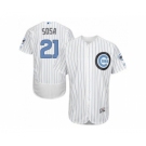 Chicago Cubs #21 Sammy Sosa White(Blue Strip) Flexbase Authentic Collection 2016 Father's Day Stitched Baseball Jersey