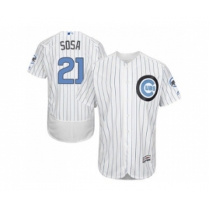 Chicago Cubs #21 Sammy Sosa White(Blue Strip) Flexbase Authentic Collection 2016 Father's Day Stitched Baseball Jersey