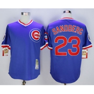 Chicago Cubs #23 Ryne Sandberg Blue Cooperstown Stitched MLB Jersey