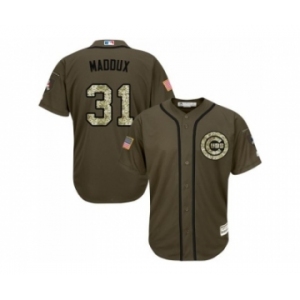 Chicago Cubs #31 Greg Maddux Green Salute to Service Stitched Baseball Jersey